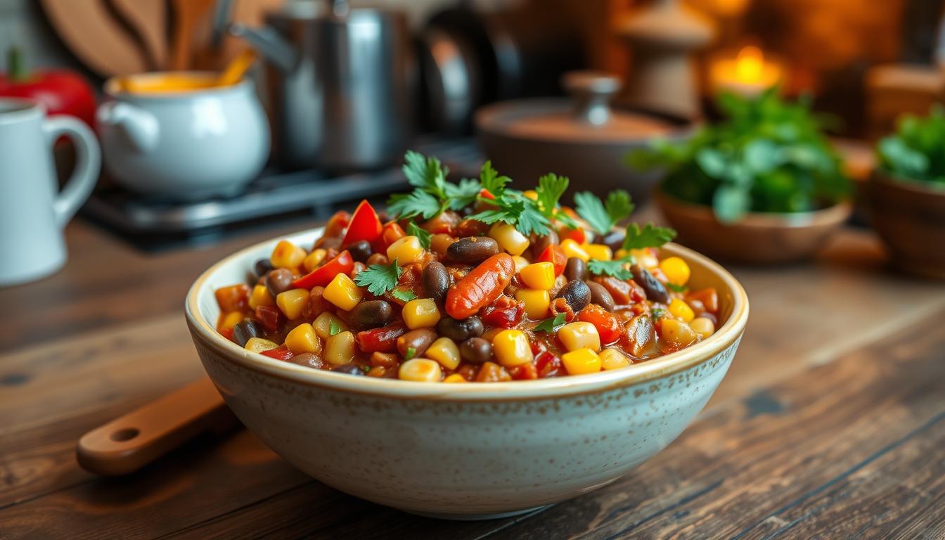 Vegetarian Chili with Beans and Corn