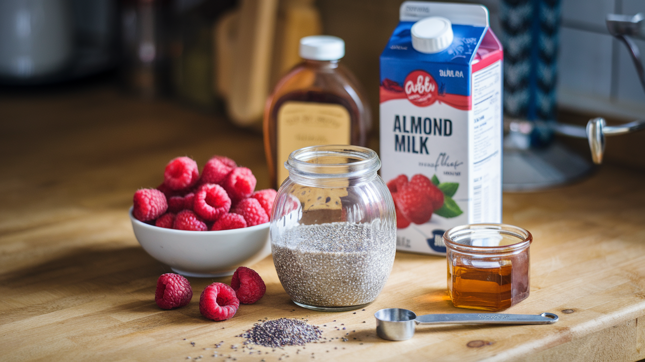 Ingredients for Perfect Raspberry Chia Pudding