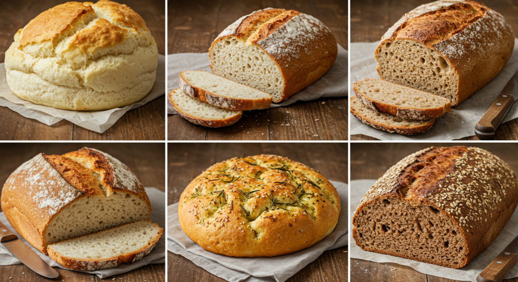 A variety of homemade bread loaves perfect for sandwiches